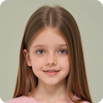 Visboom AI-generated fashion model - young girl with long blonde hair